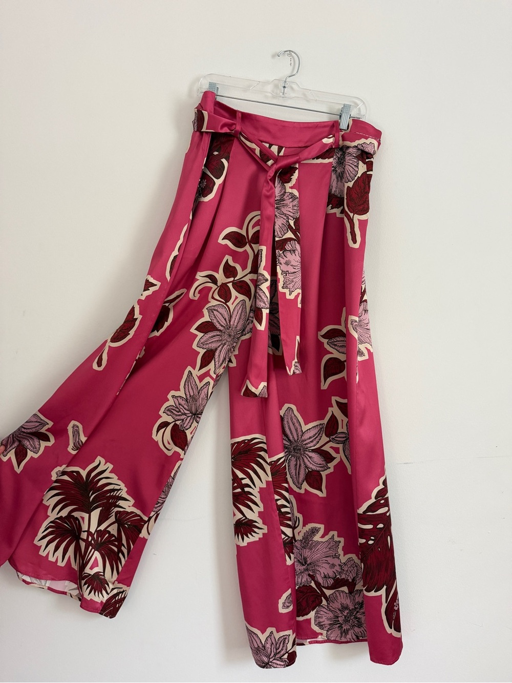 Banana Republic Floral Wide-Leg Jumpsuit Pants - Fuchsia